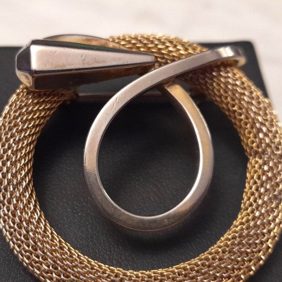 Vintage Gold Toned Mesh Kramer Brooch - Picture 5 of 6